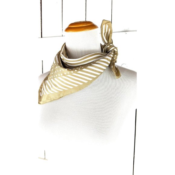 Vintage striped polka dot square neck head scarf - Picture 2 of 2